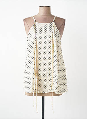 Top guler pătrat bretele subțiri bej SEVENTY femme