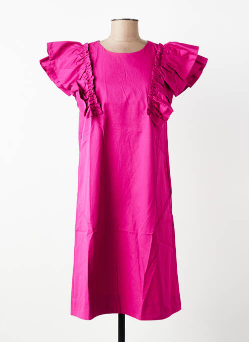 Rochie midi mâneci scurte mâneci scurte roz ALPHA STUDIO femme