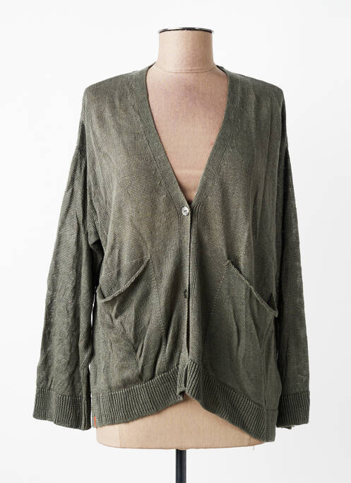 Vestă cu mâneci lungi elasticitate verde MAEVY femme