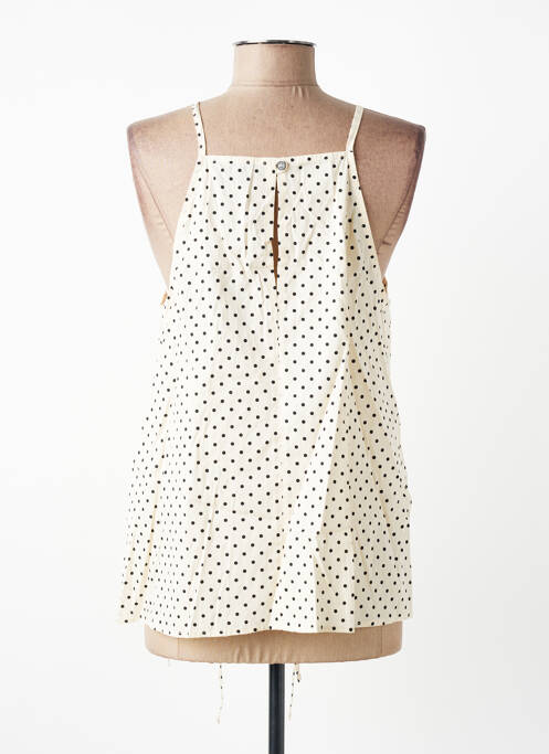 Top guler pătrat bretele subțiri bej SEVENTY femme