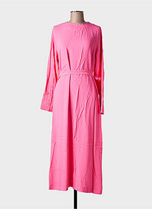 Rochie lungă mâneci lungi mâneci lungi roz SEVENTY femeie