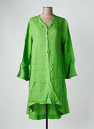 Tunică mâneci lungi manșete evazate verde HARIS COTTON femeie