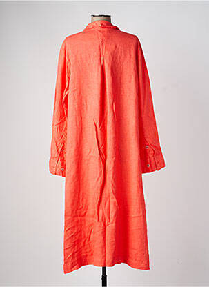Rochie midi mâneci lungi mâneci lungi portocalie HARIS COTTON femeie