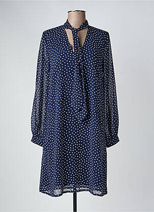 Rochie scurtă croială fluidă mâneci lungi albastru NATHALIE CHAIZE femeie