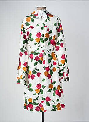 Rochie midi imprimeu floral mâneci lungi bej HARIS COTTON femeie
