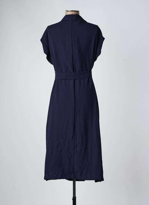 Rochie midi țesătură crep mâneci scurte albastru TOUPY femme