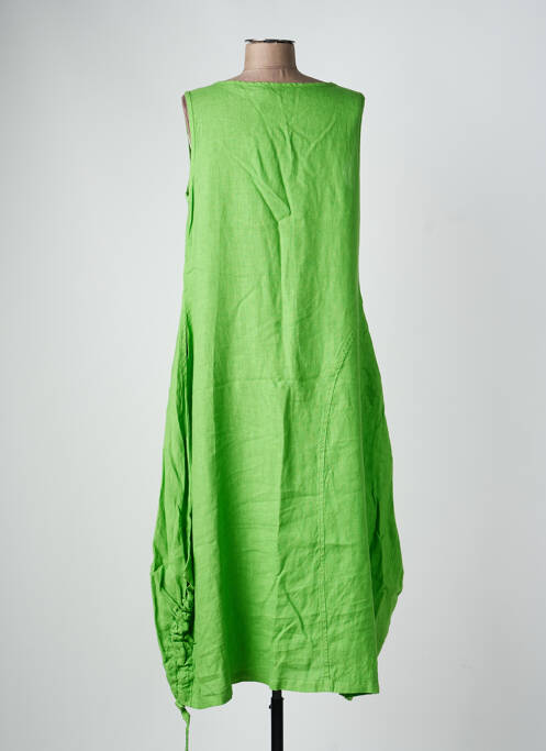 Rochie lungă țesătură crep fără mâneci verde HARIS COTTON femme