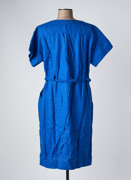 Rochie midi țesătură crep mâneci scurte albastru ZYGA femme