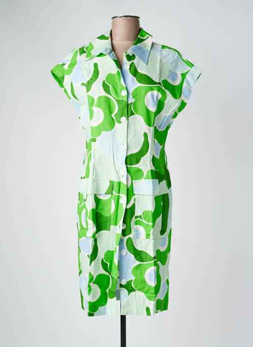 Rochie midi imprimeu floral mâneci scurte verde TARA JARMON femme