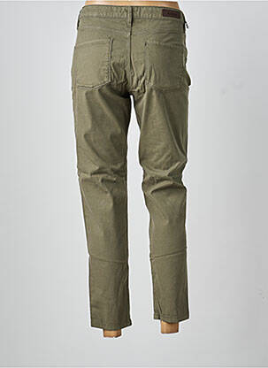Pantalon 7/8 închidere cu fermoar sub clapetă cu nasturi verde DENIM STUDIO femeie