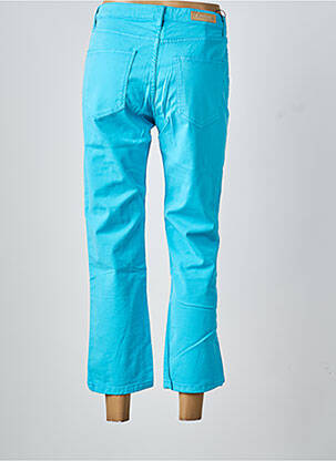 Pantalon 7/8 închidere cu fermoar sub clapetă cu nasturi albastru DENIM STUDIO femeie