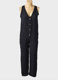 Salopetă-pantalon închidere cu nasturi pe față fără mâneci negru MAEVY femme