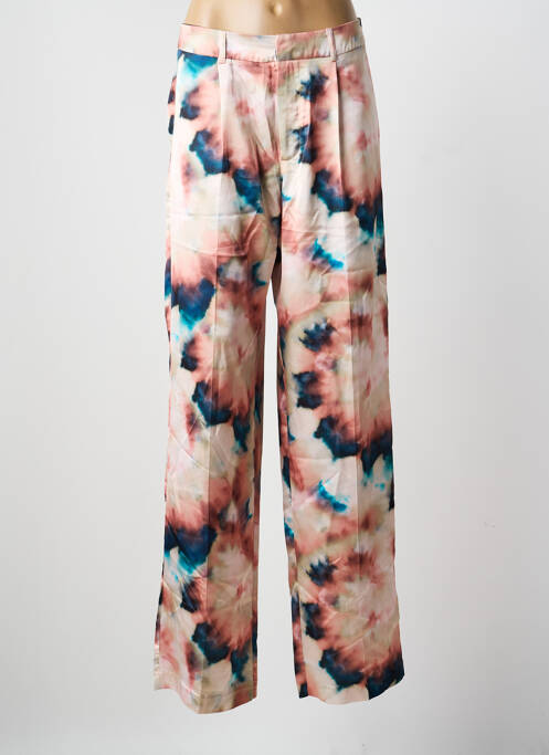 Pantalon drept închidere cu fermoar sub clapetă cu cârlig roz EMAROLA & CO femme