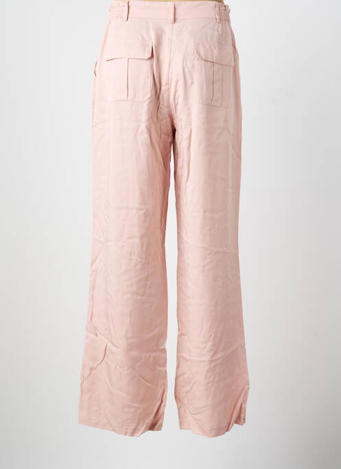 Pantalon drept închidere cu fermoar sub clapetă cu nasturi roz IVI femme