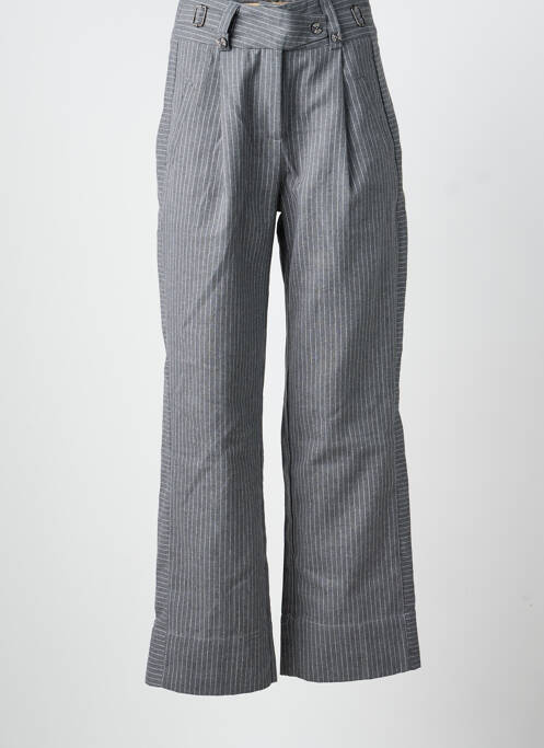 Pantalon drept închidere cu fermoar sub clapetă cu nasturi gri SKATÏE femme