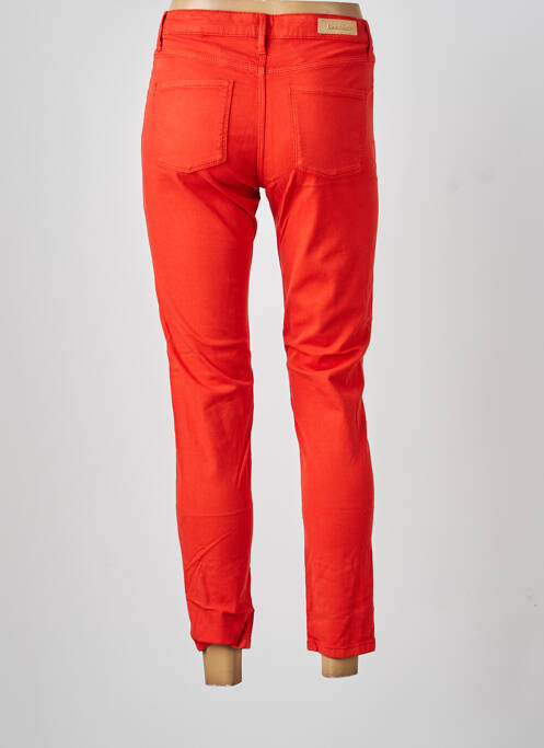 Pantalon 7/8 închidere cu fermoar sub clapetă cu nasturi portocaliu DENIM STUDIO femme