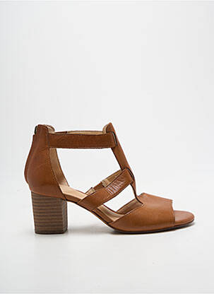 Sandale/pantofi decupați toc pătrat toc de 4 la 6 cm maro CLARKS femme