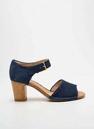 Sandale/pantofi decupați toc pătrat toc de 7 la 9 cm albastru CLARKS femeie