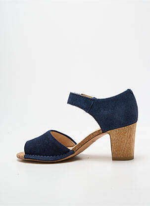 Sandale/pantofi decupați toc pătrat toc de 7 la 9 cm albastru CLARKS femeie