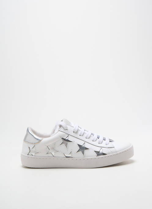 Adidași țesătură satinată toc plat până la 3 cm argintiu VICTORIA femme