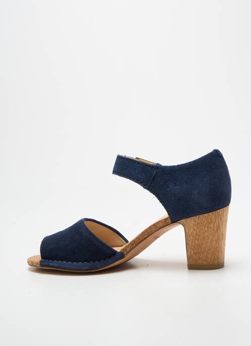 Sandale/pantofi decupați toc pătrat toc de 7 la 9 cm albastru CLARKS femme