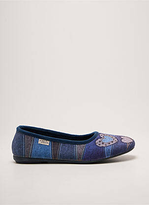 Papuci/pantofi de casă vârf rotund toc plat până la 3 cm albastru LA MAISON DE L'ESPADRILLE femme