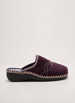 Papuci/pantofi de casă vârf rotund toc de 4 la 6 cm violet LA MAISON DE L'ESPADRILLE femme