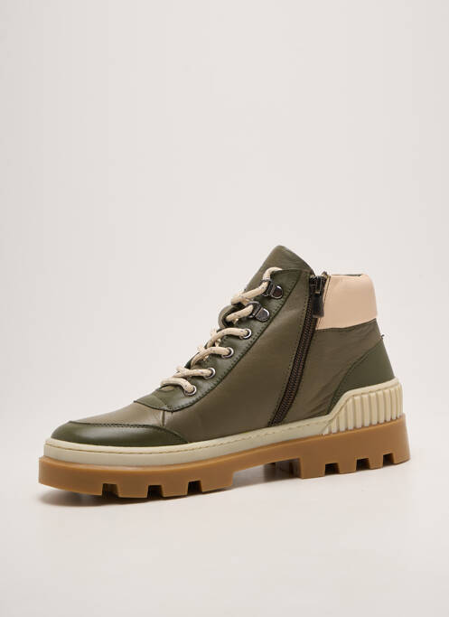 Adidași închidere cu fermoar și șireturi toc plat până la 3 cm verde COTEMER femme