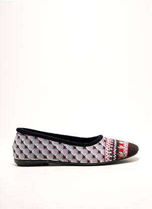 Papuci/pantofi de casă vârf rotund toc plat până la 3 cm gri LA MAISON DE L'ESPADRILLE femme