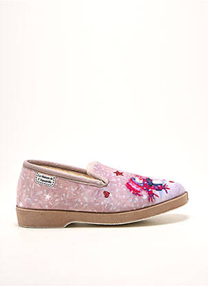 Papuci/pantofi de casă vârf rotund toc plat până la 3 cm roz LA MAISON DE L'ESPADRILLE femme