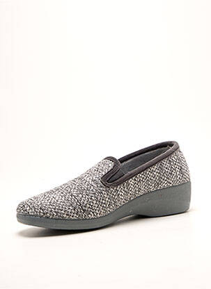 Papuci/pantofi de casă vârf rotund toc de 4 la 6 cm gri LA MAISON DE L'ESPADRILLE femeie