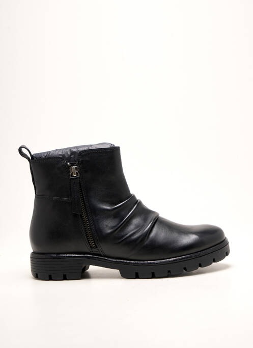 Botine/ghete țesătură satinată toc plat până la 3 cm negru ARA femme