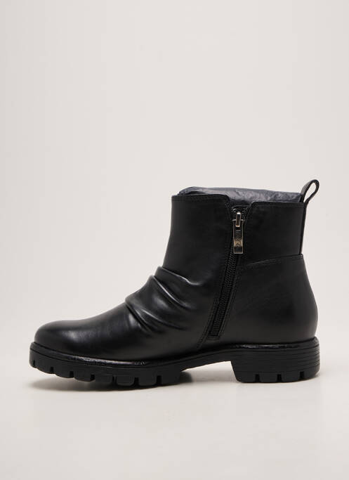 Botine/ghete țesătură satinată toc plat până la 3 cm negru ARA femme