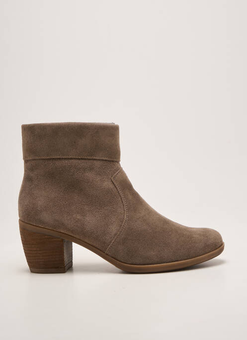 Botine/ghete toc pătrat toc de 4 la 6 cm bej INEA femme