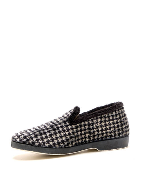 Papuci/pantofi de casă vârf rotund toc plat până la 3 cm negru LA MAISON DE L'ESPADRILLE femme