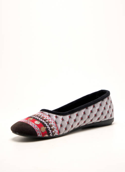 Papuci/pantofi de casă vârf rotund toc plat până la 3 cm gri LA MAISON DE L'ESPADRILLE femme