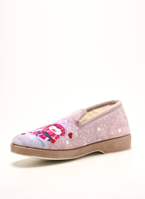 Papuci/pantofi de casă vârf rotund toc plat până la 3 cm roz LA MAISON DE L'ESPADRILLE femme