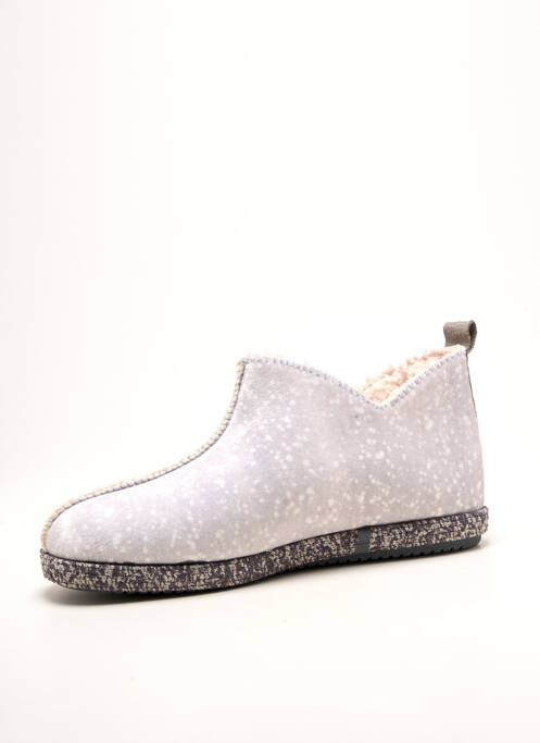 Papuci/pantofi de casă vârf rotund toc plat până la 3 cm gri OUF! femme