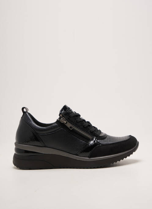 Adidași închidere cu fermoar și șireturi toc de 4 la 6 cm negru REMONTE femme