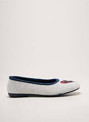 Papuci/pantofi de casă vârf rotund toc plat până la 3 cm albastru CHIC & RELAX femme