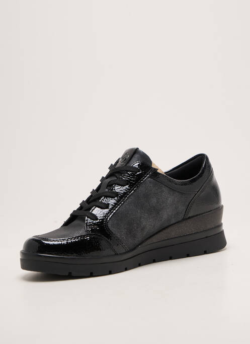 Adidași închidere cu fermoar și șireturi toc de 4 la 6 cm negru REMONTE femme