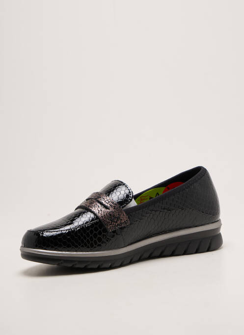 Mocasini țesătură satinată toc plat până la 3 cm negru INFINI femme