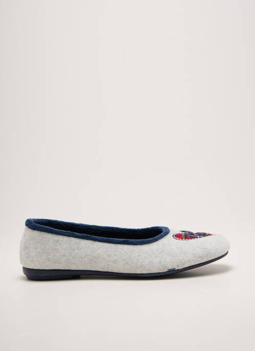 Papuci/pantofi de casă vârf rotund toc plat până la 3 cm albastru CHIC & RELAX femme