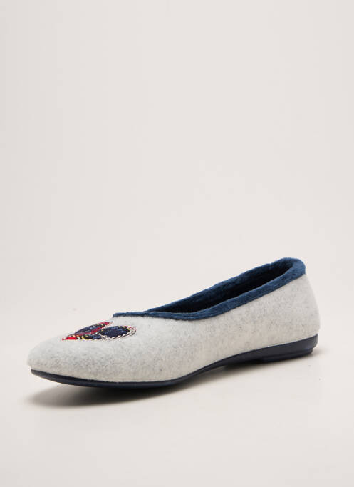 Papuci/pantofi de casă vârf rotund toc plat până la 3 cm albastru CHIC & RELAX femme