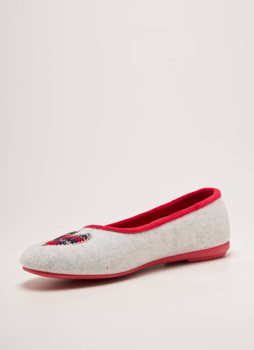 Papuci/pantofi de casă vârf rotund toc plat până la 3 cm roșu CHIC & RELAX femme
