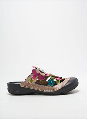 Mulete/saboți toc plat până la 3 cm bej LAURA VITA femme