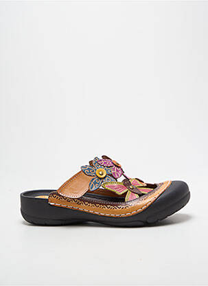 Mulete/saboți toc plat până la 3 cm maro LAURA VITA femme