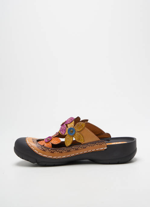 Mulete/saboți toc plat până la 3 cm maro LAURA VITA femme