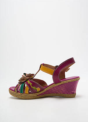 Sandale/pantofi decupați toc platformă toc de 7 la 9 cm violet LAURA VITA femme