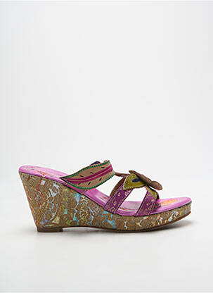 Mulete/saboți toc platformă toc de 7 la 9 cm roz LAURA VITA femme